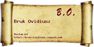 Bruk Ovidiusz névjegykártya